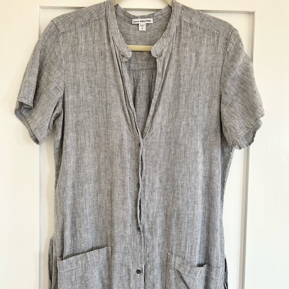 James Perse Linen Midi Dress - Picture 3 of 4